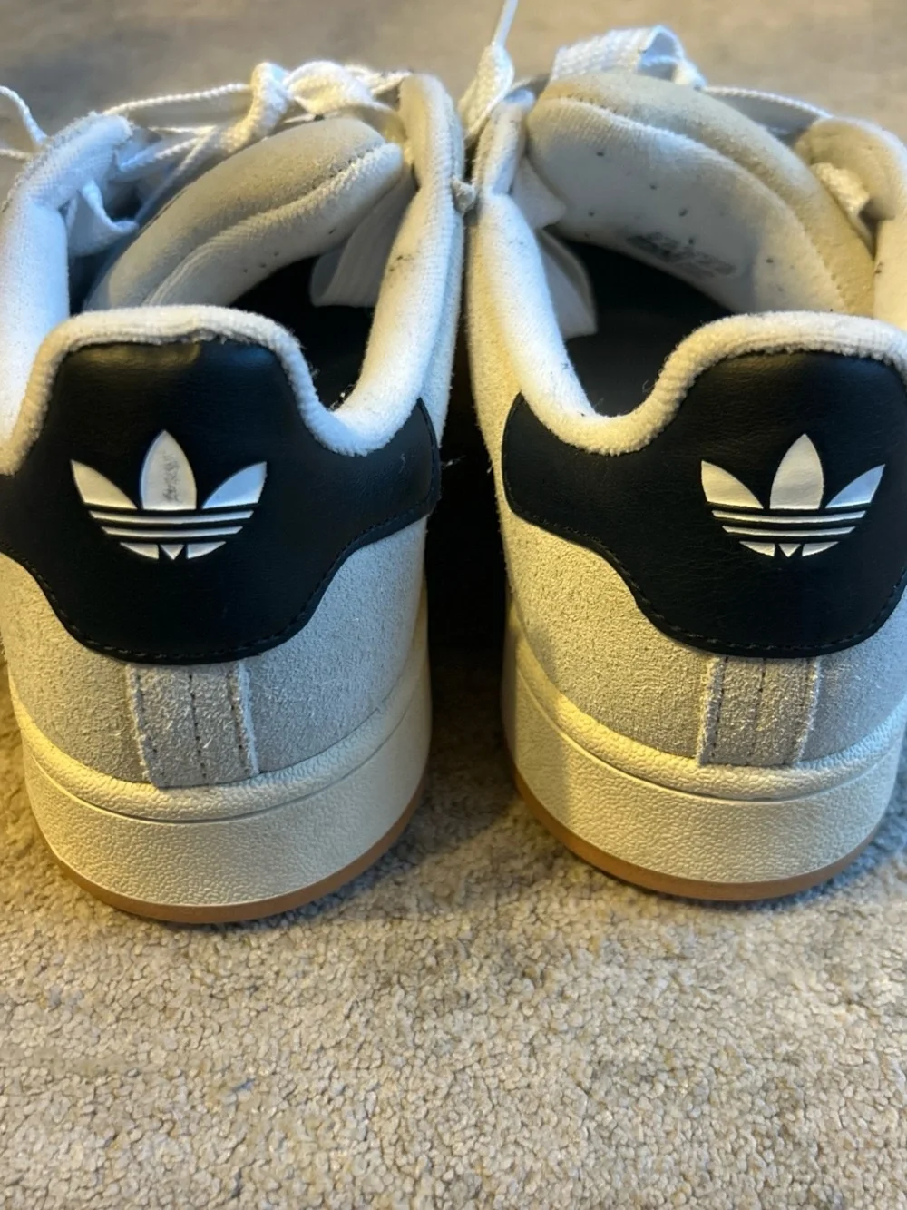 adidas Off-White Suede Sneakers with Black Stripes - Picture 5 of 6